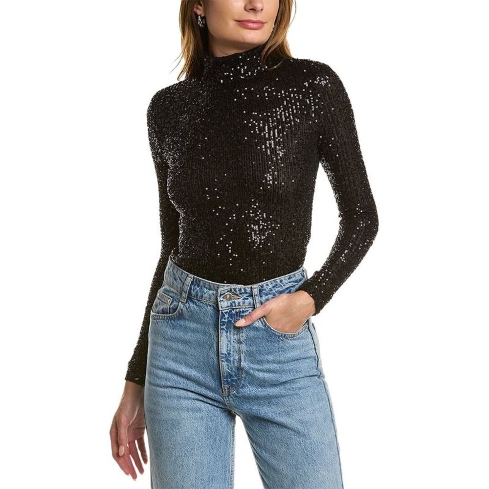 Ronny Kobo Collection Black Sequin Blouse